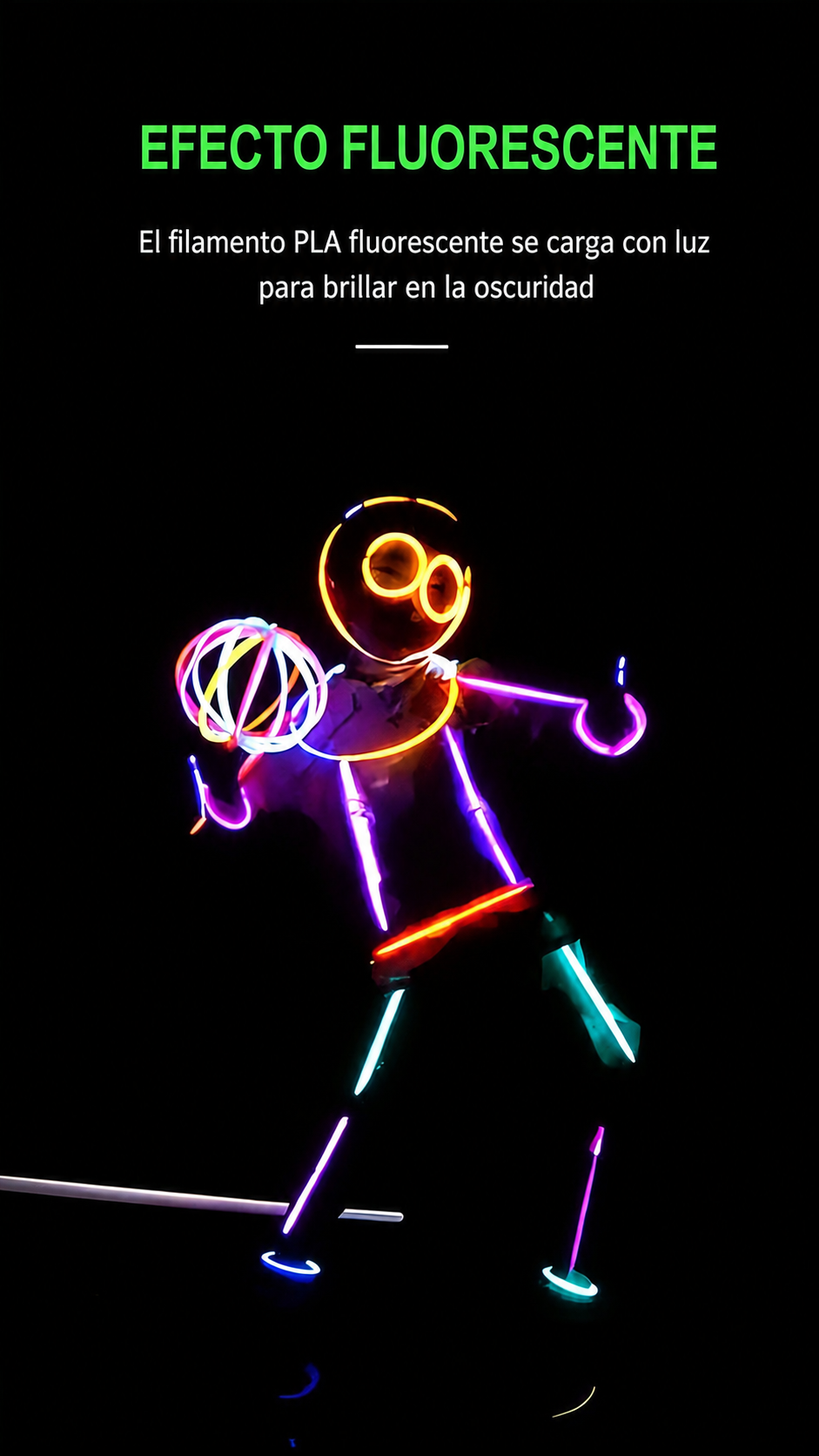 Filamento PLA Fluorescente 1 kg / 1.75 mm para Impresión 3D - 12