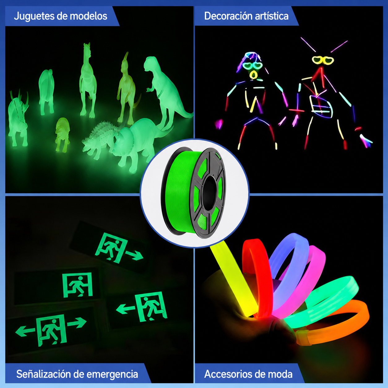 Filamento PLA Fluorescente 1 kg / 1.75 mm para Impresión 3D - 4