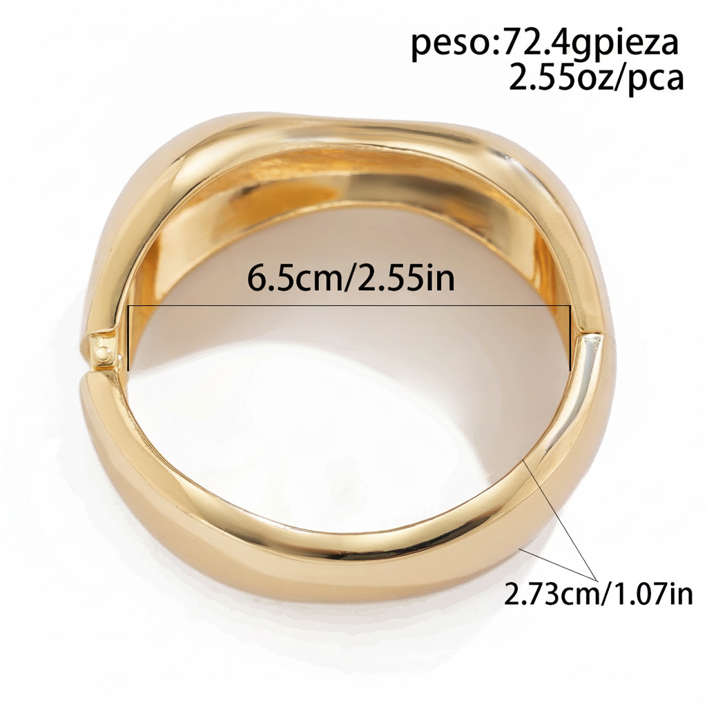 Brazalete metálico geométrico estilo glam - 11