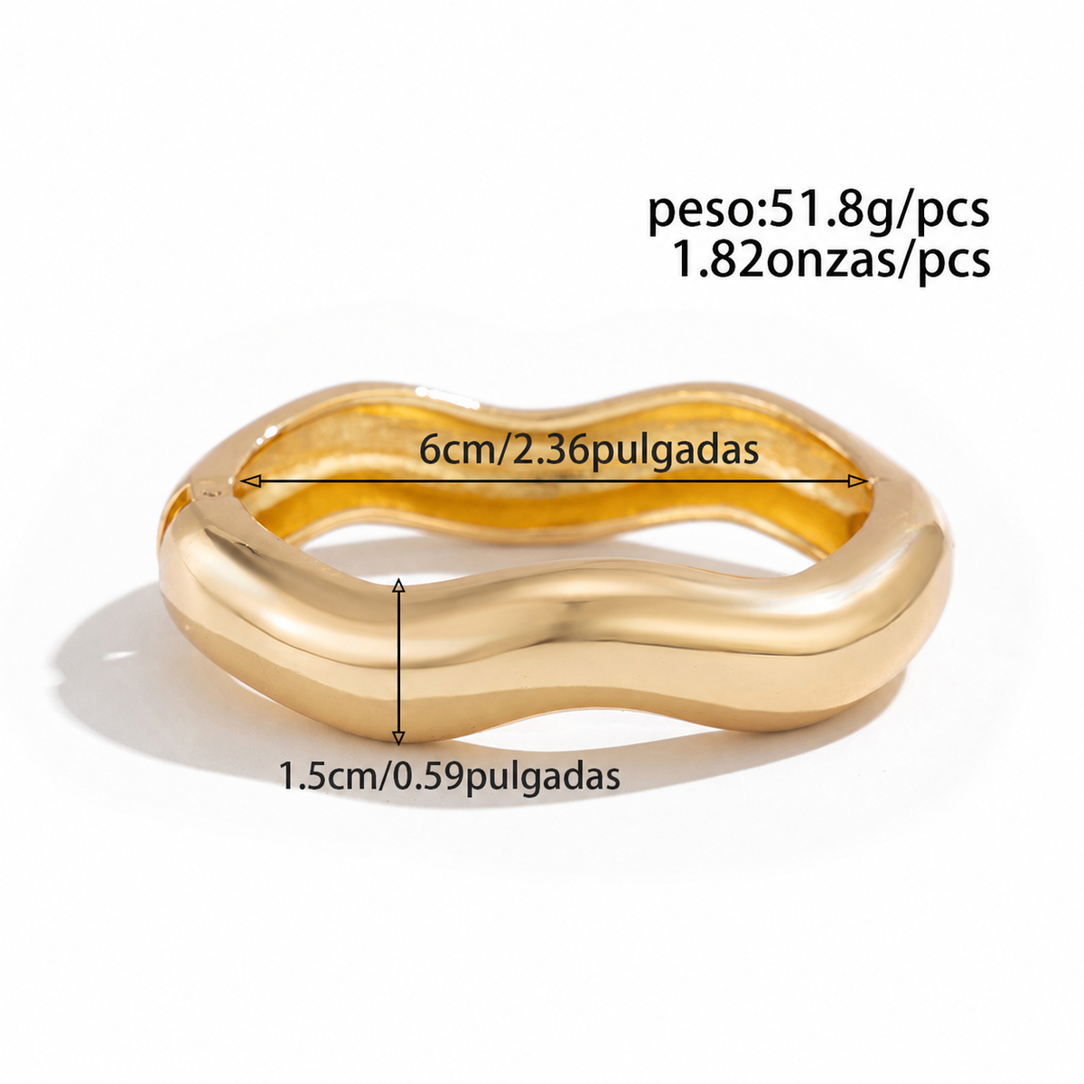 Brazalete metálico geométrico estilo glam