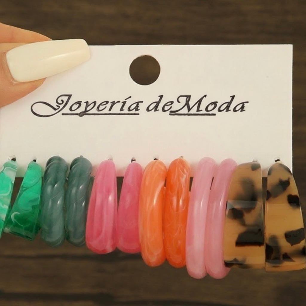 Set de Aretes Geométricos Estilo Elegante para Mujer - 3