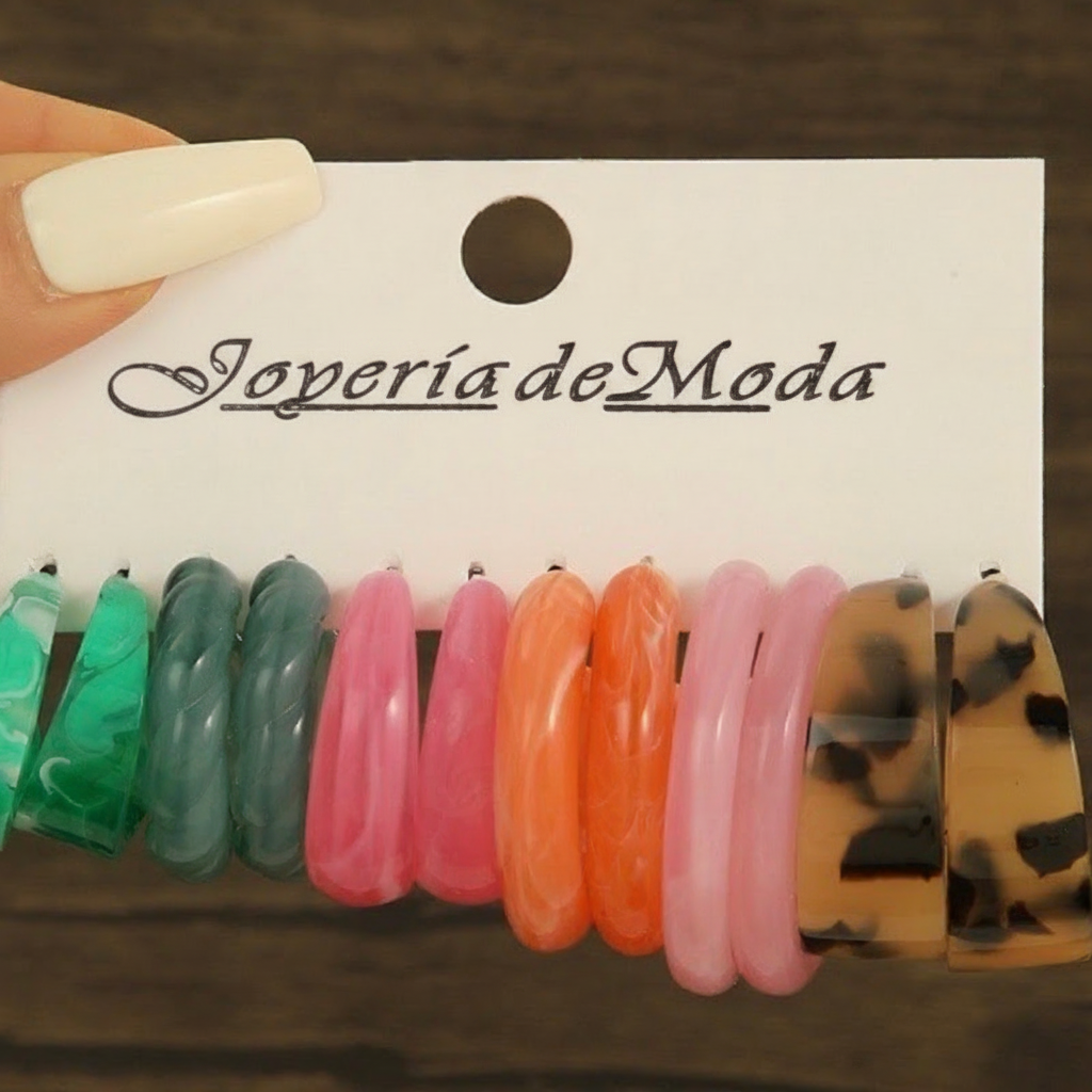 Set de Aretes Geométricos Estilo Elegante para Mujer - 10