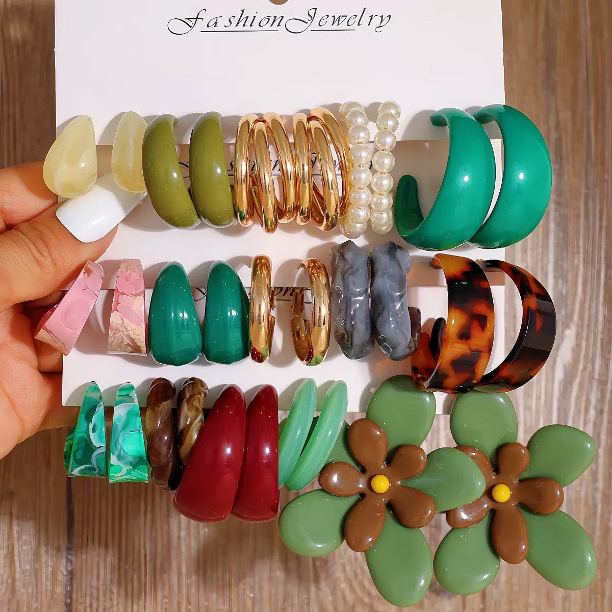 Set de Aretes Geométricos Estilo Elegante para Mujer