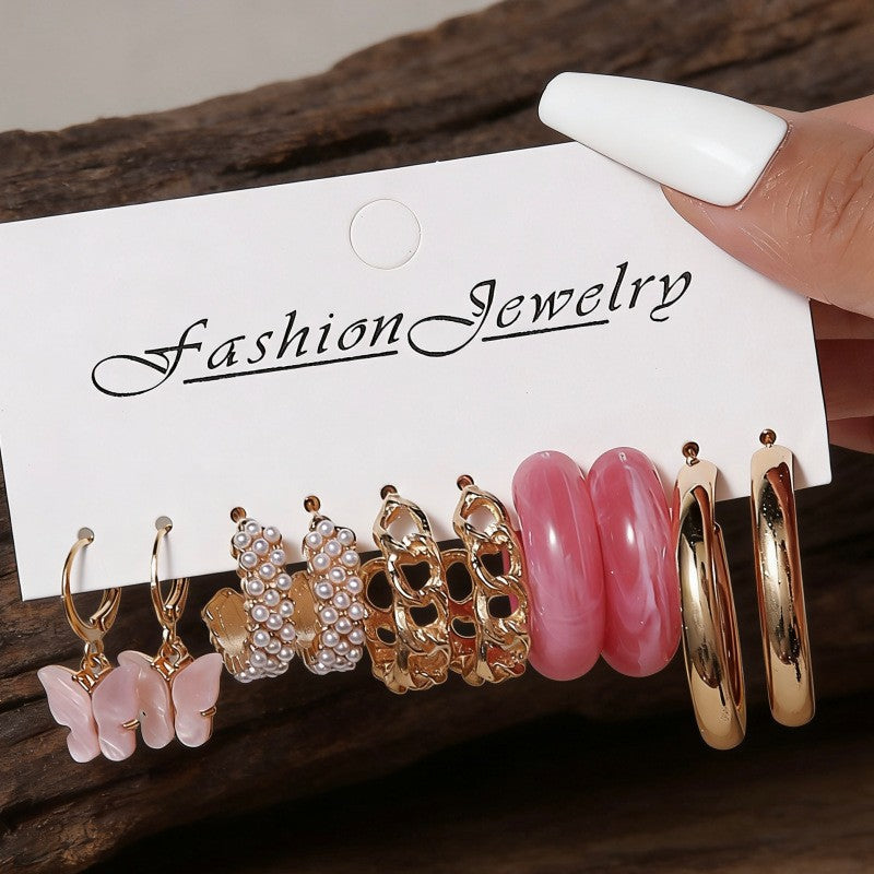 Set de Aretes Geométricos Estilo Elegante para Mujer