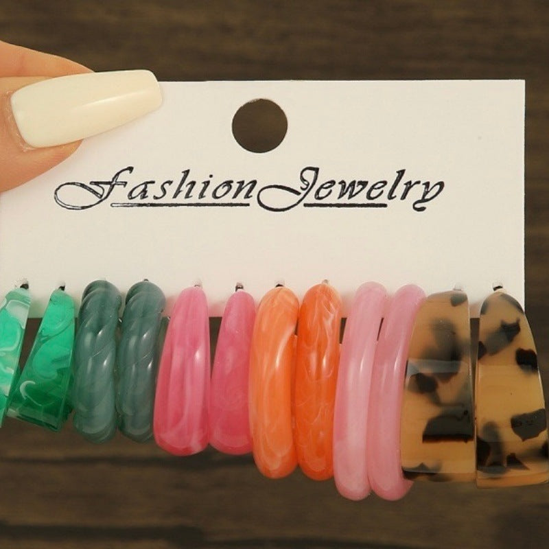 Set de Aretes Geométricos Estilo Elegante para Mujer