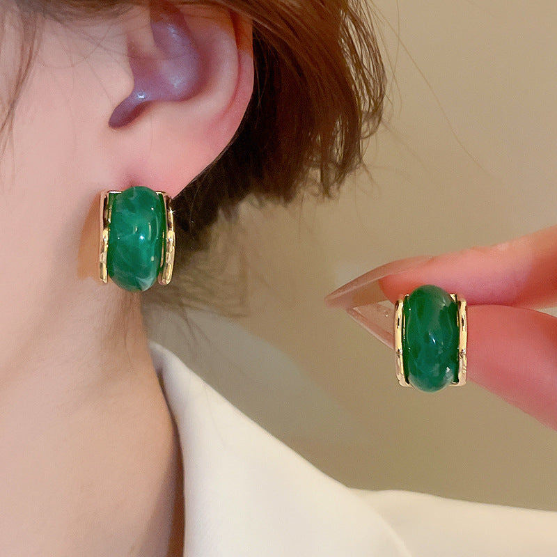 Aretes geométricos en C colores candy acero 925