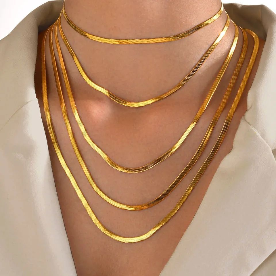 Collar cadena de lámina acero inoxidable unisex - 1