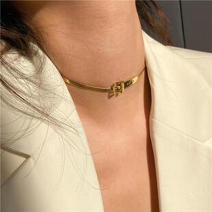 Collar cadena de lámina acero inoxidable unisex - 11