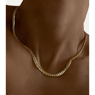 Collar cadena de lámina acero inoxidable unisex - 14