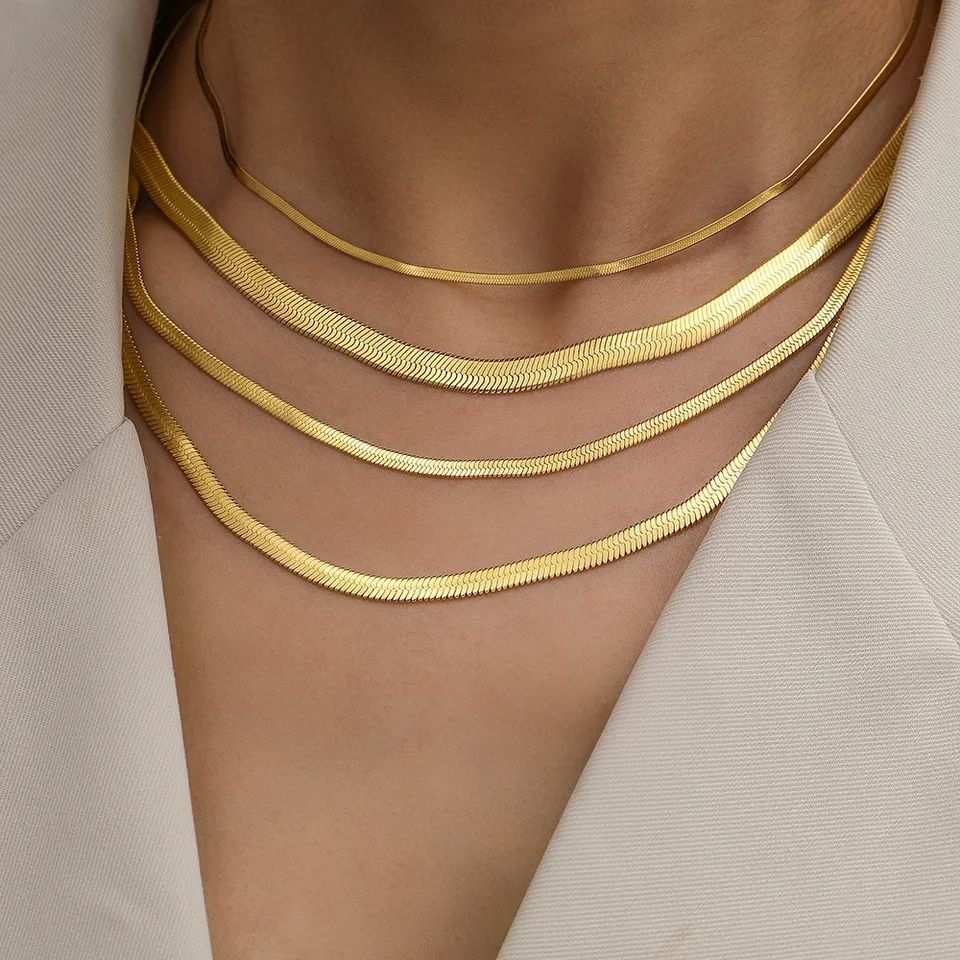 Collar cadena de lámina acero inoxidable unisex - 4