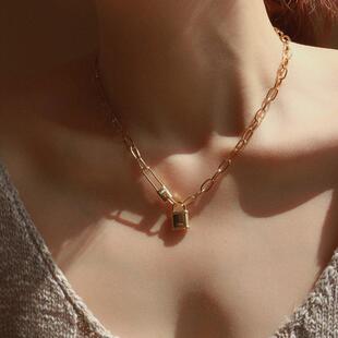 Collar cadena de lámina acero inoxidable unisex - 10