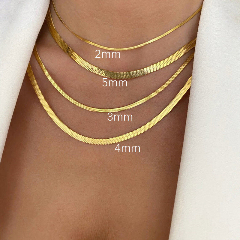 Collar cadena de lámina acero inoxidable unisex