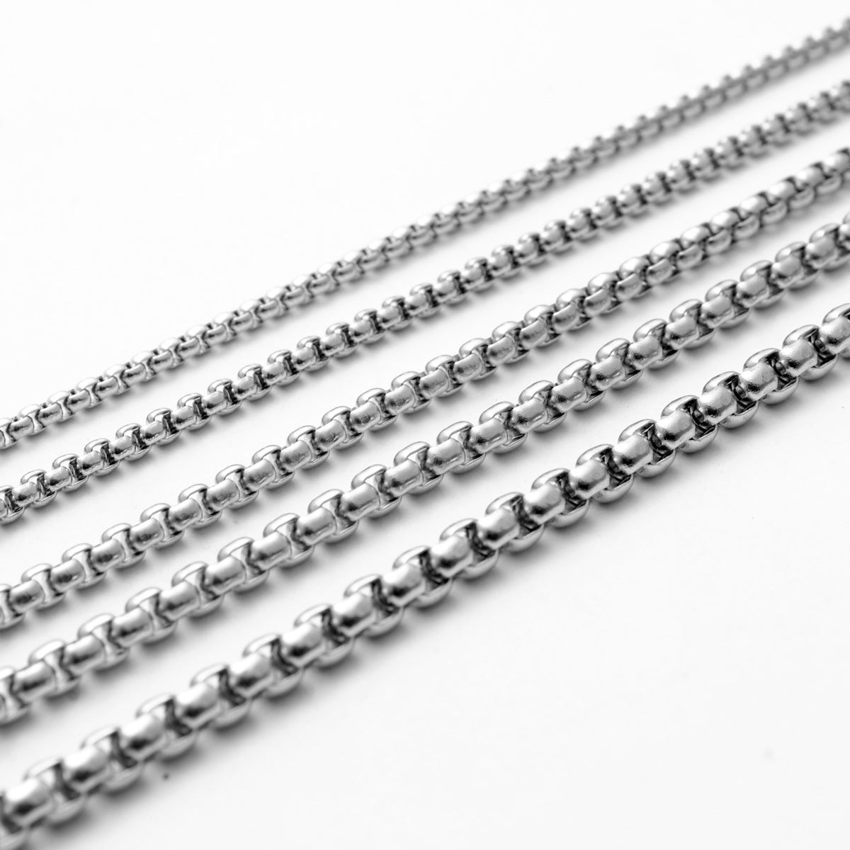 Collar de Eslabones Cuadrados de Acero Inoxidable - 4