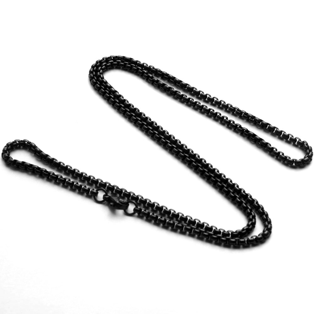Collar de Eslabones Cuadrados de Acero Inoxidable - 5