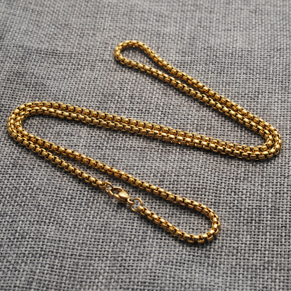 Collar de Eslabones Cuadrados de Acero Inoxidable - 6