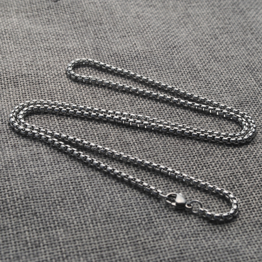 Collar de Eslabones Cuadrados de Acero Inoxidable