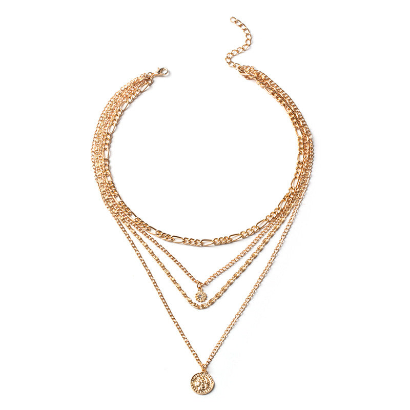 Collar largo multicapa geométrico estilo minimalista - 12