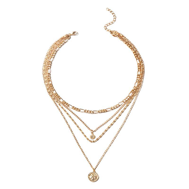 Collar largo multicapa geométrico estilo minimalista - 5
