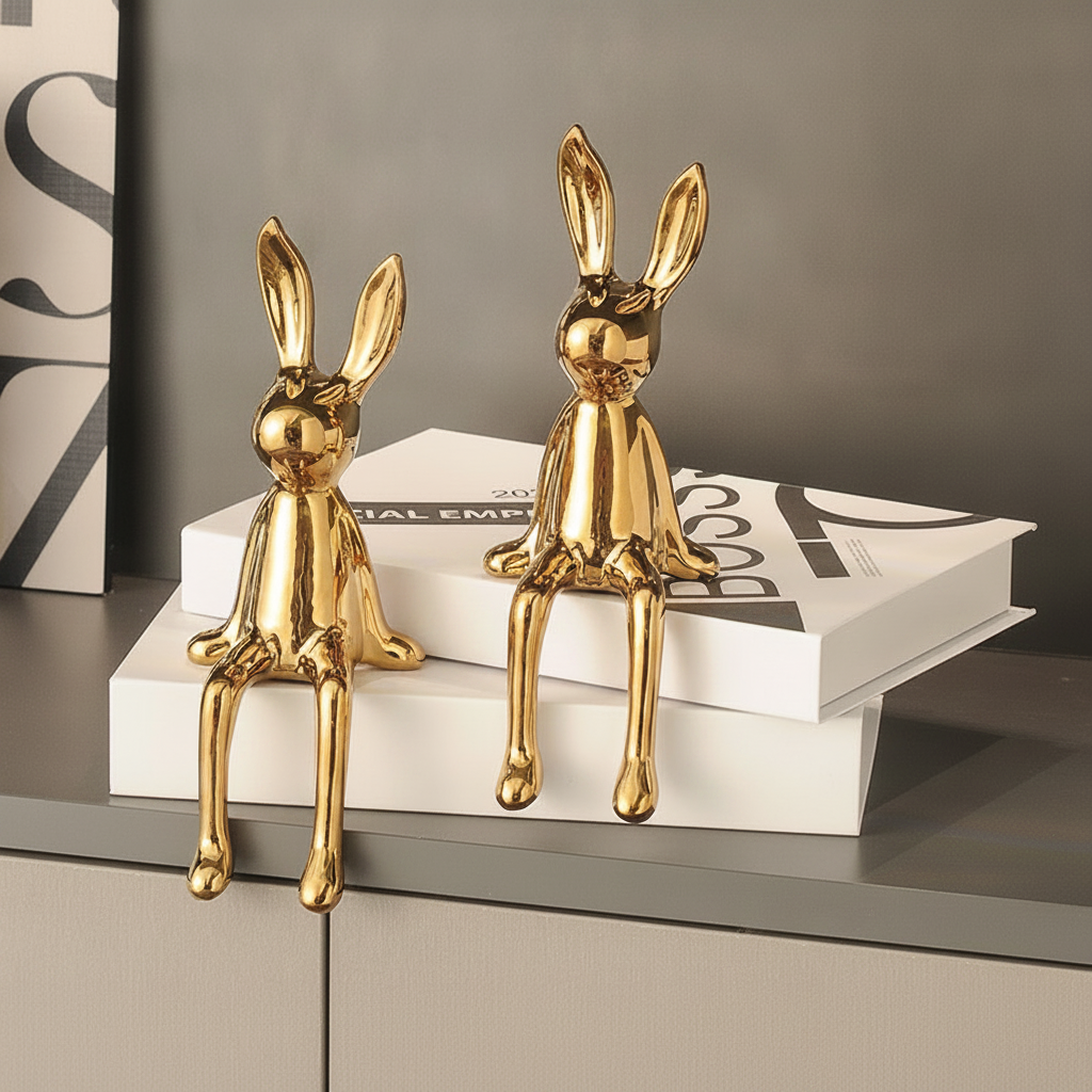 Figura Decorativa de Conejo en Cerámica Moderna - 10