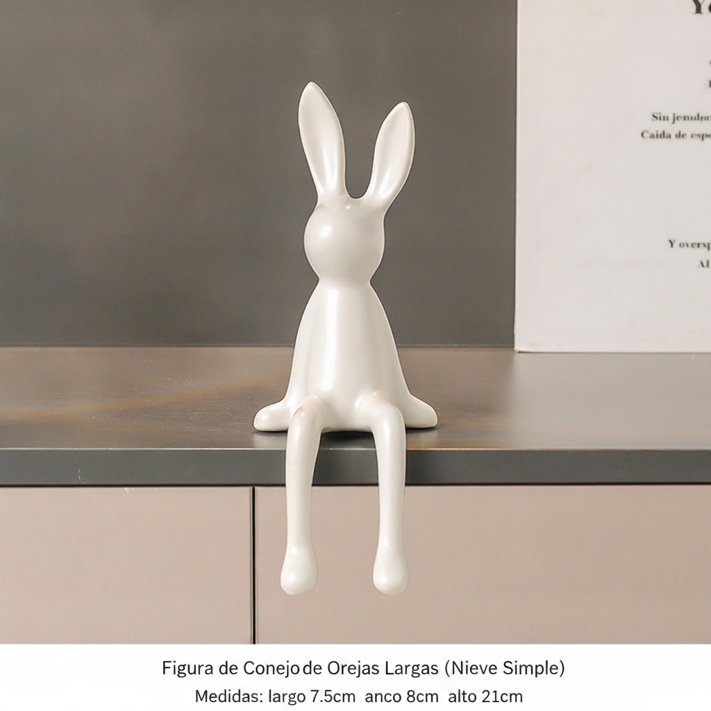 Figura Decorativa de Conejo en Cerámica Moderna