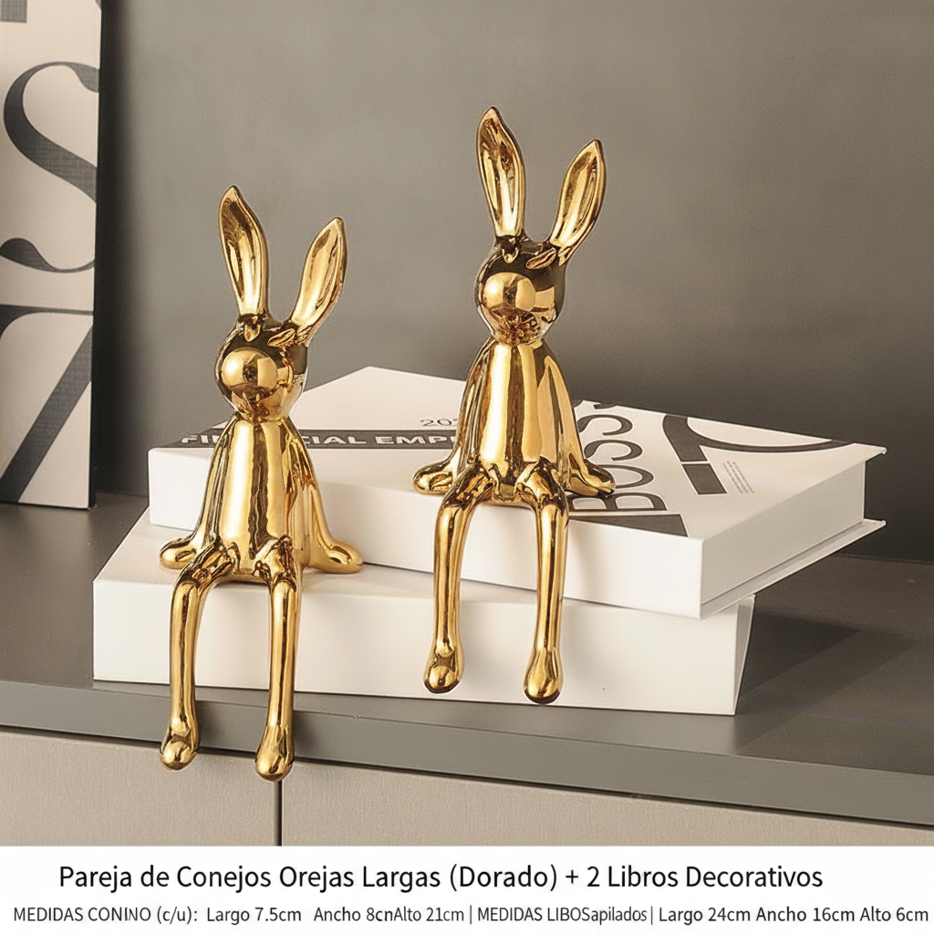 Figura Decorativa de Conejo en Cerámica Moderna