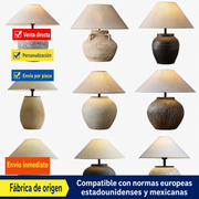 Lámpara de mesa cerámica estilo wabi-sabi japonés - 1