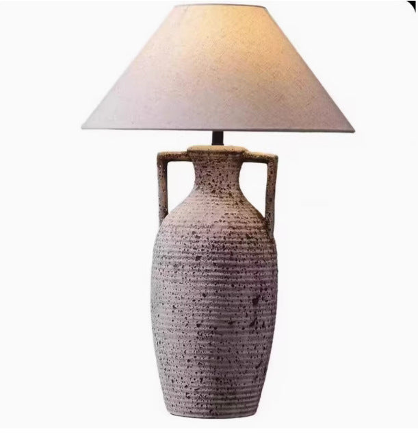 Lámpara de mesa cerámica estilo wabi-sabi japonés - 12