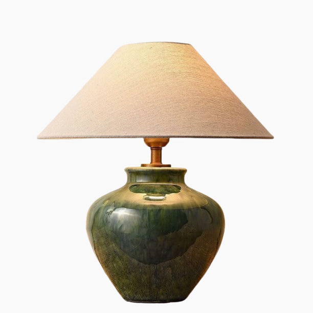 Lámpara de mesa cerámica estilo wabi-sabi japonés - 5