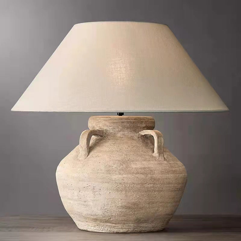 Lámpara de mesa cerámica estilo wabi-sabi japonés - 8