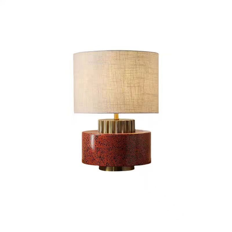 Lámpara de mesa cerámica estilo wabi-sabi japonés