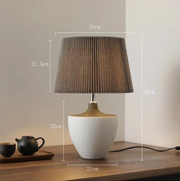 Lámpara de mesa cerámica estilo wabi-sabi japonés