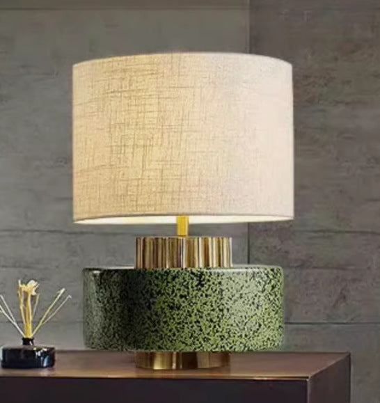Lámpara de mesa cerámica estilo wabi-sabi japonés