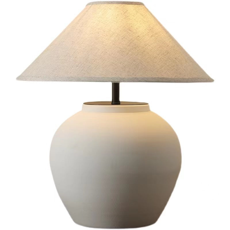 Lámpara de mesa cerámica estilo wabi-sabi japonés