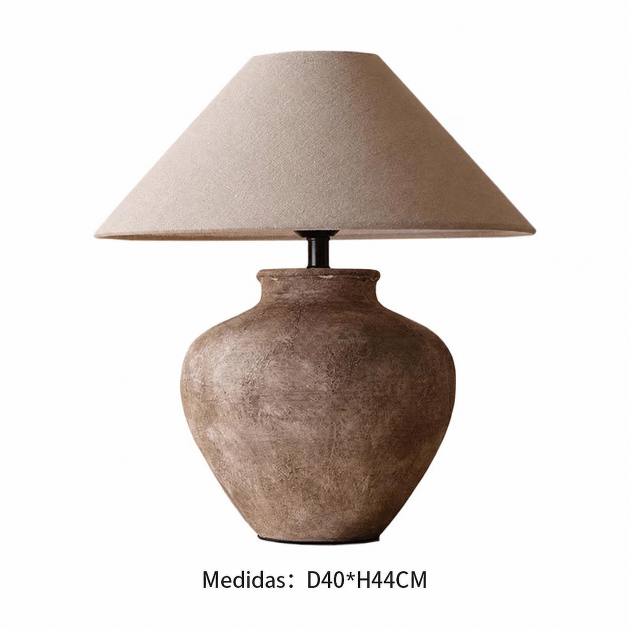 Lámpara de mesa cerámica estilo wabi-sabi japonés