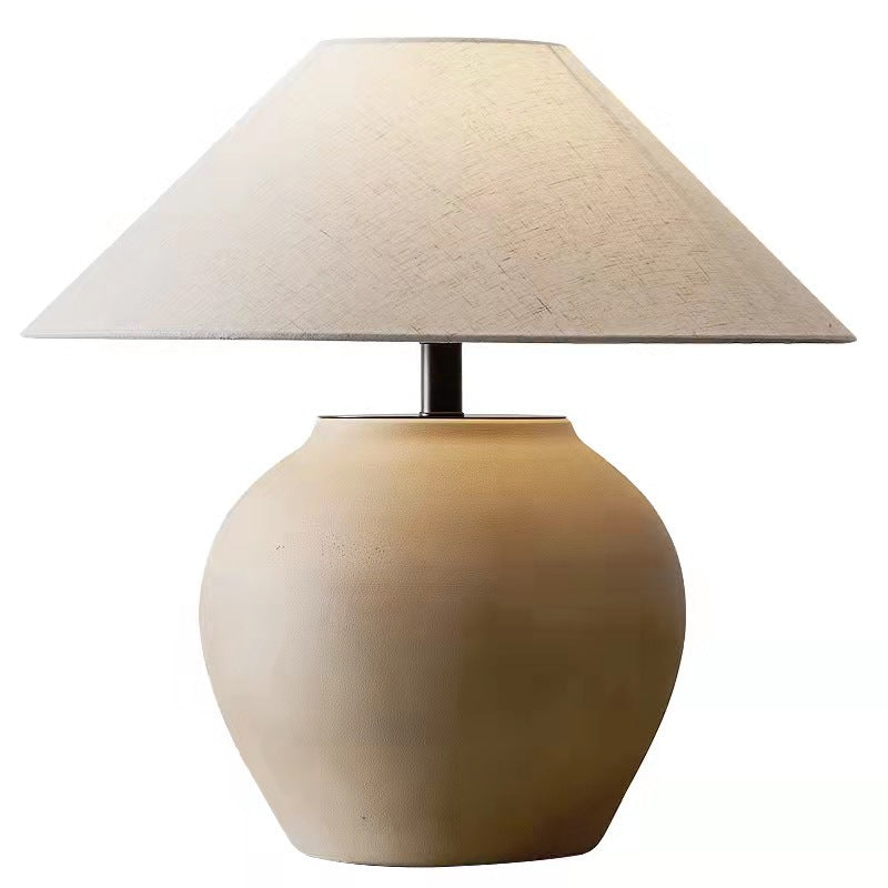 Lámpara de mesa cerámica estilo wabi-sabi japonés