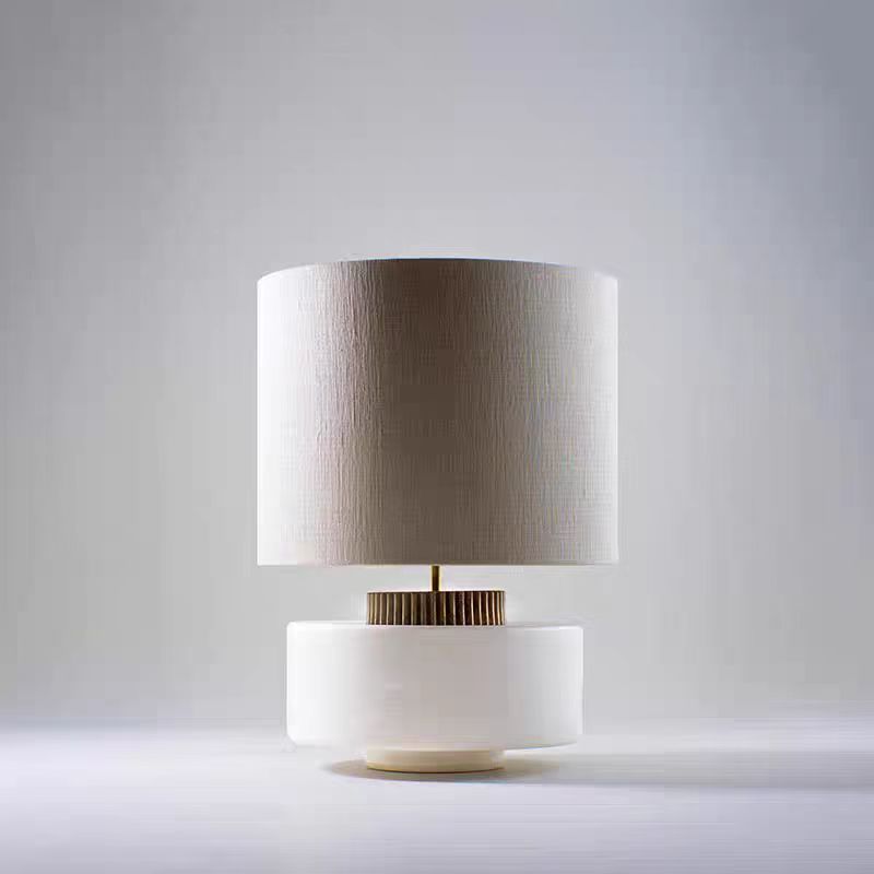 Lámpara de mesa cerámica estilo wabi-sabi japonés