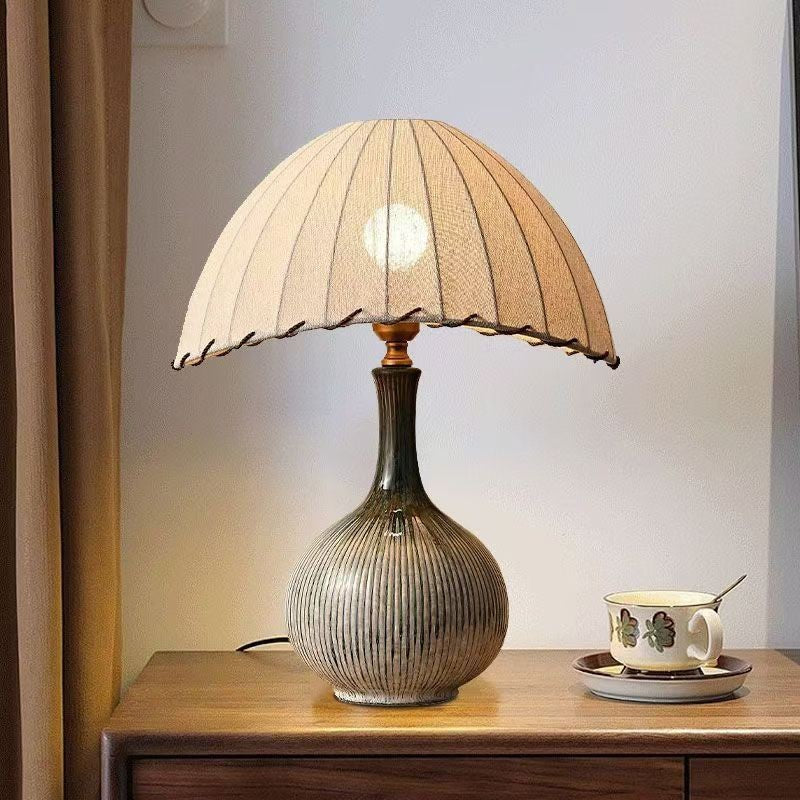 Lámpara de mesa cerámica estilo wabi-sabi japonés
