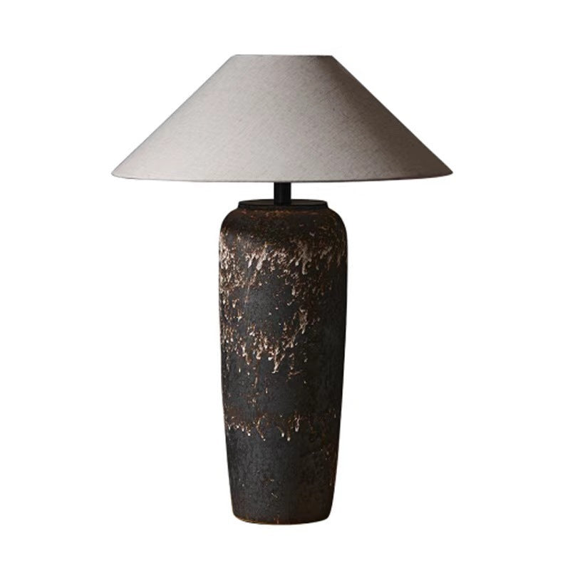 Lámpara de mesa cerámica estilo wabi-sabi japonés