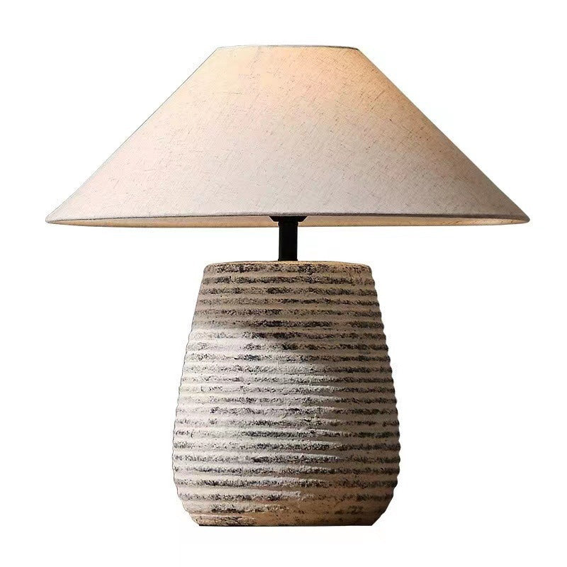 Lámpara de mesa cerámica estilo wabi-sabi japonés