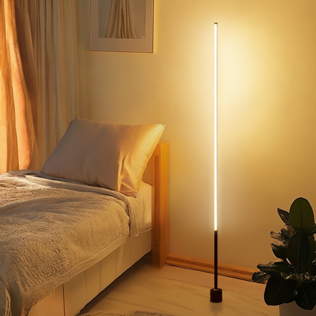 Lámpara de piso LED con control remoto y luz cálida - 1