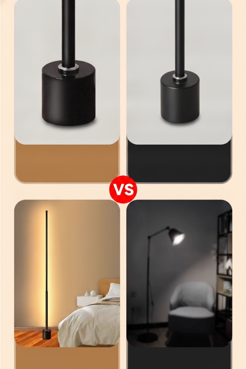Lámpara de piso LED con control remoto y luz cálida - 11