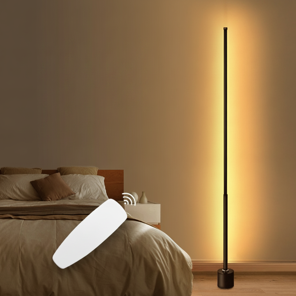 Lámpara de piso LED con control remoto y luz cálida - 3