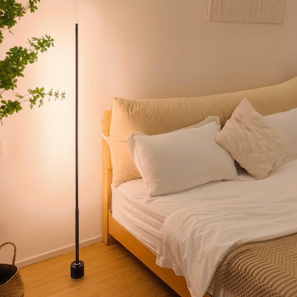 Lámpara de piso LED con control remoto y luz cálida - 4