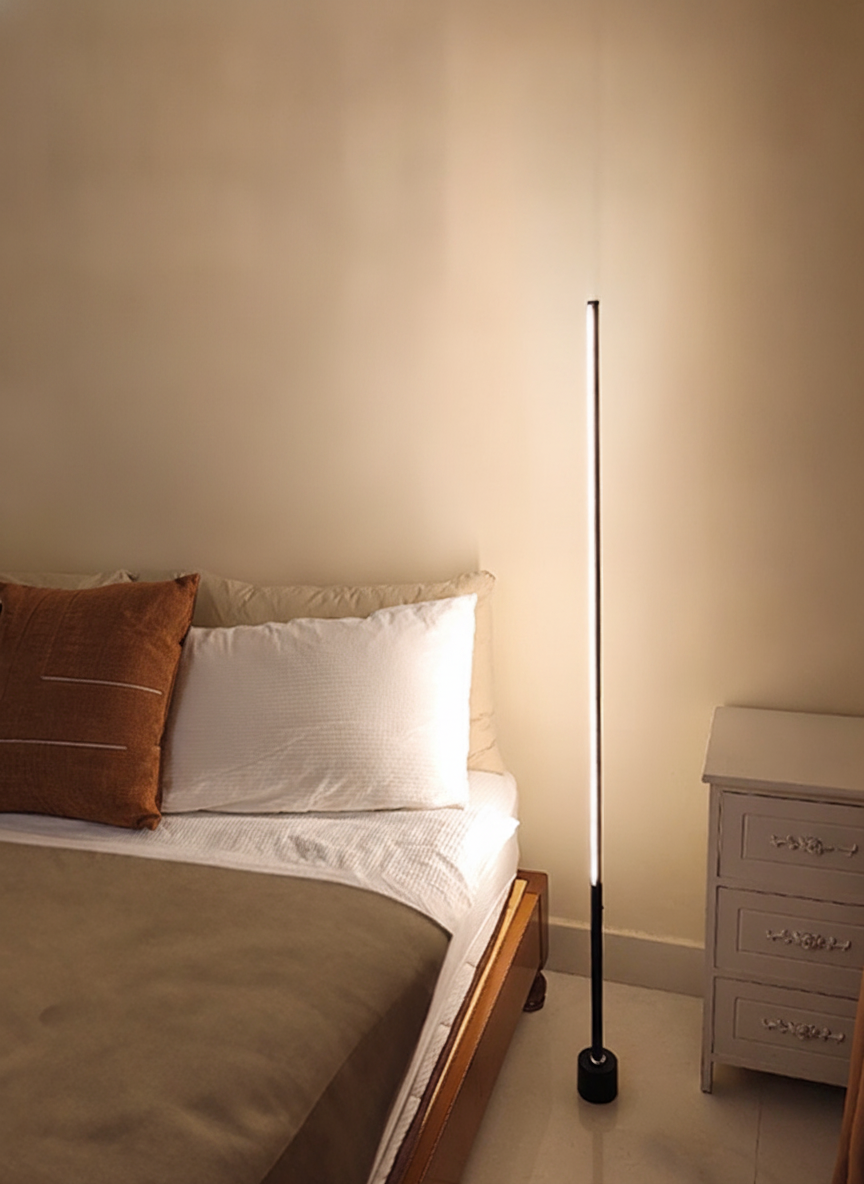 Lámpara de piso LED con control remoto y luz cálida - 6