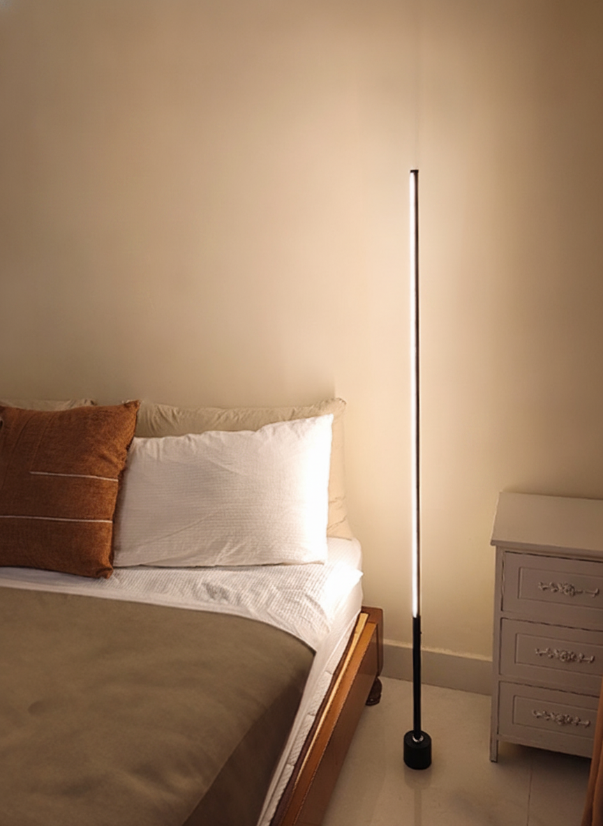 Lámpara de piso LED con control remoto y luz cálida - 7