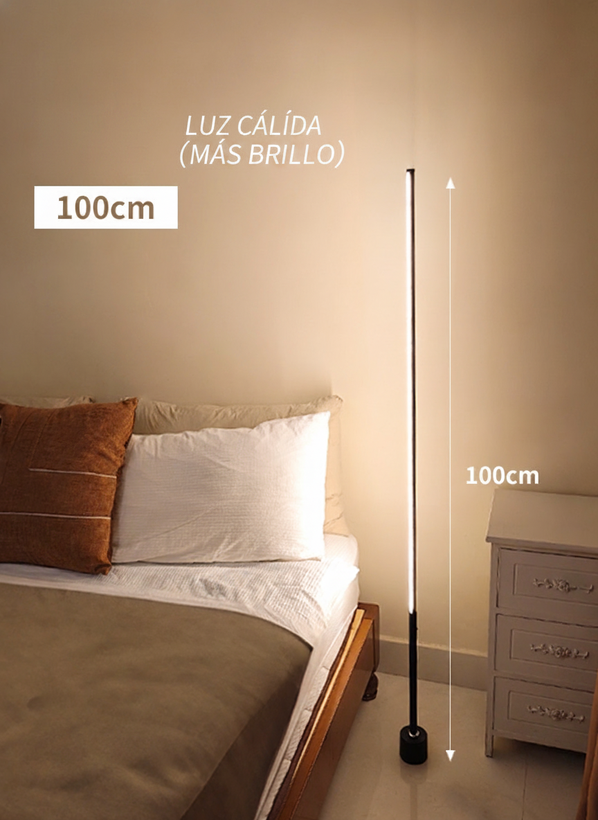 Lámpara de piso LED con control remoto y luz cálida - 9