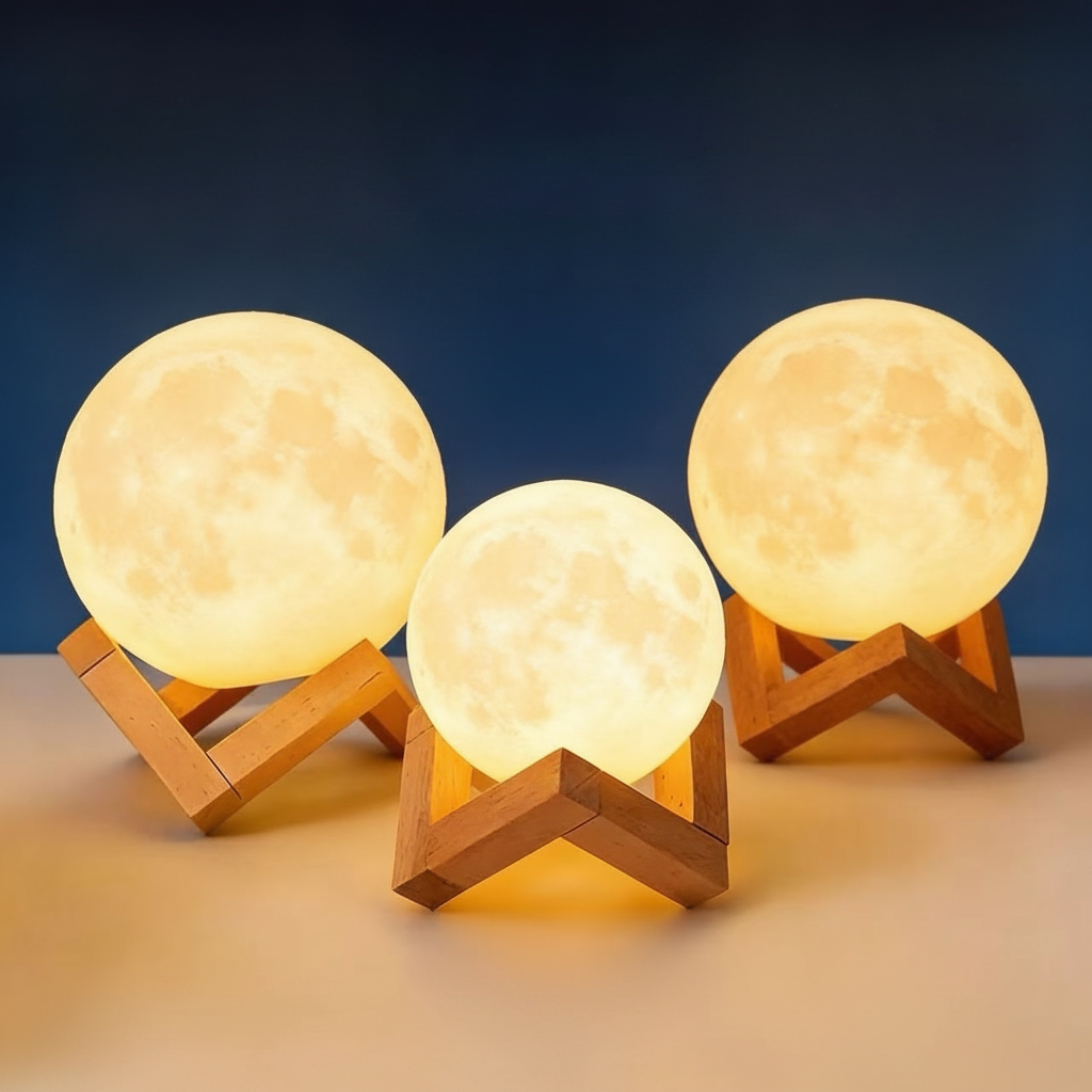 Lámpara Luna y Planetas Decorativa con Luz Nocturna - 1