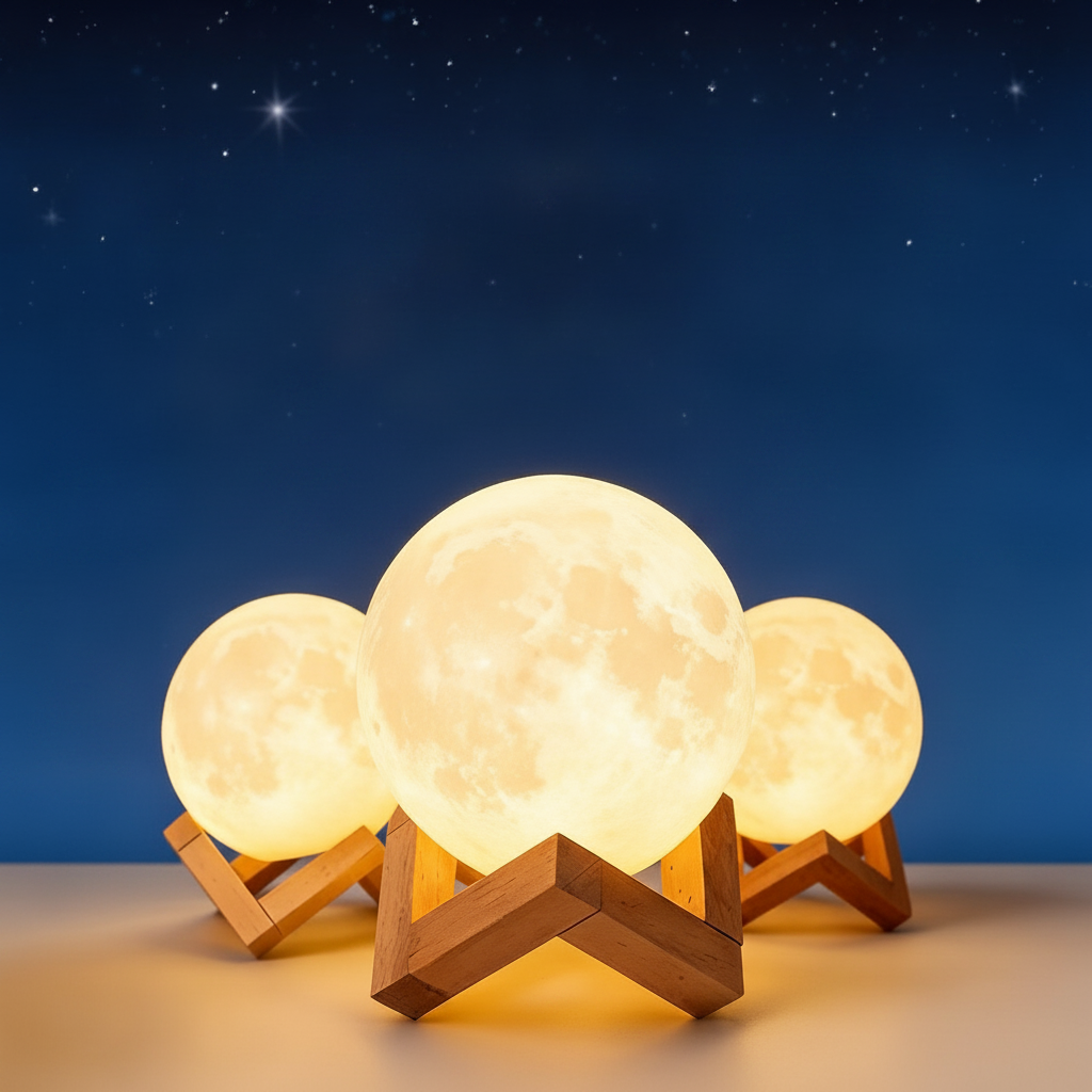 Lámpara Luna y Planetas Decorativa con Luz Nocturna - 2