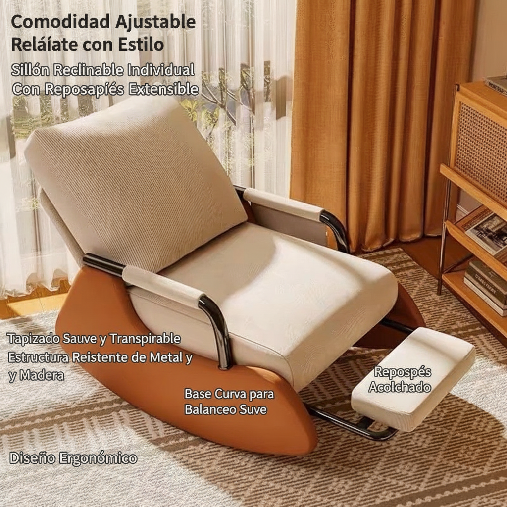 Sillón Reclinable Individual con Reposapiés Ajustable - 2