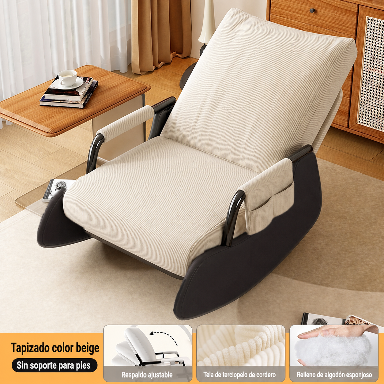 Sillón Reclinable Individual con Reposapiés Ajustable
